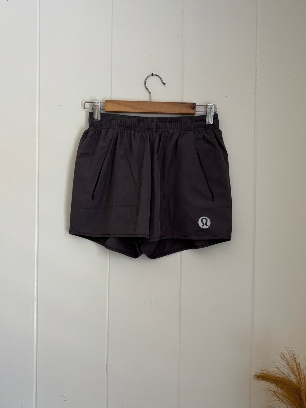 lululemon athletica Charcoal Gray Athletic Shorts with Logo